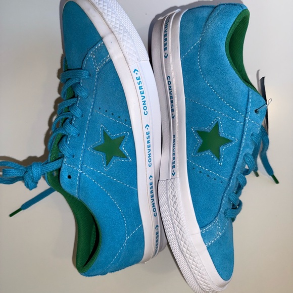 NWT CONVERSE BLUE & GREEN HAWAIIAN OCEAN SUEDE 1 STAR LOWTOP SNEAKERS MEN SZ 5.5 - Picture 4 of 8
